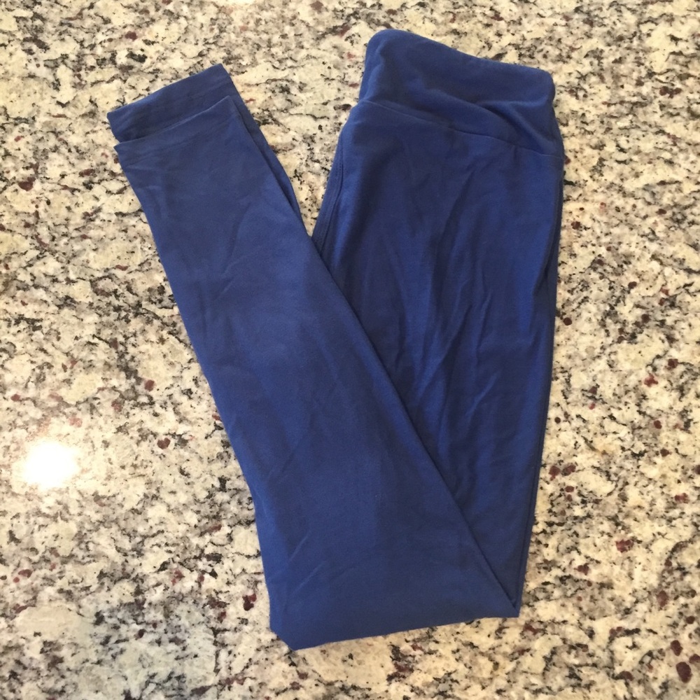 Solid blue one Size LuLaRoe Leggings